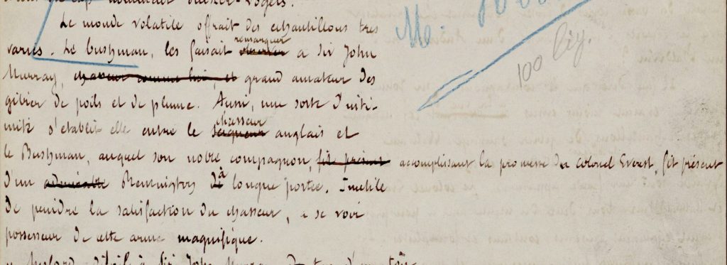 Jules Verne manuscript, Bibliothèque nationale de France.