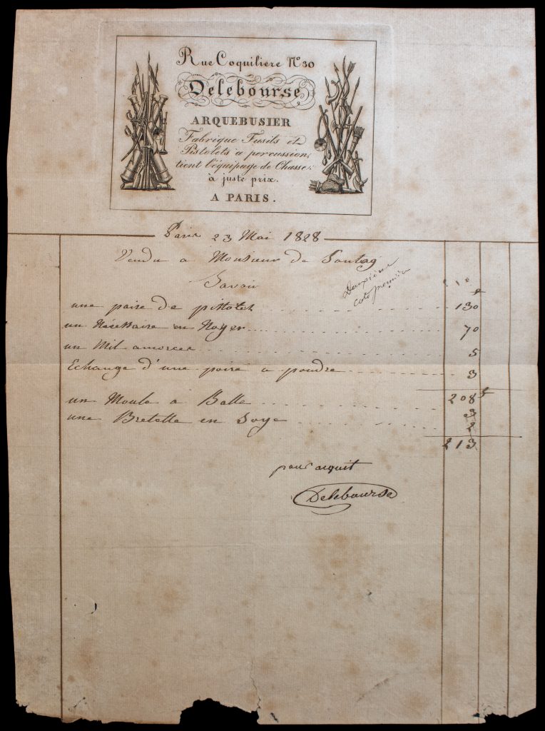 Delebourse 1828 Invoice