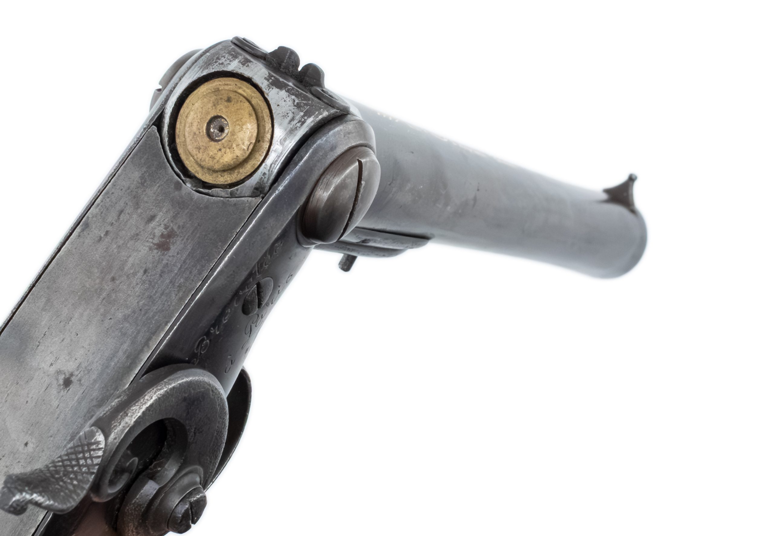 Breech with cartridge inserted.