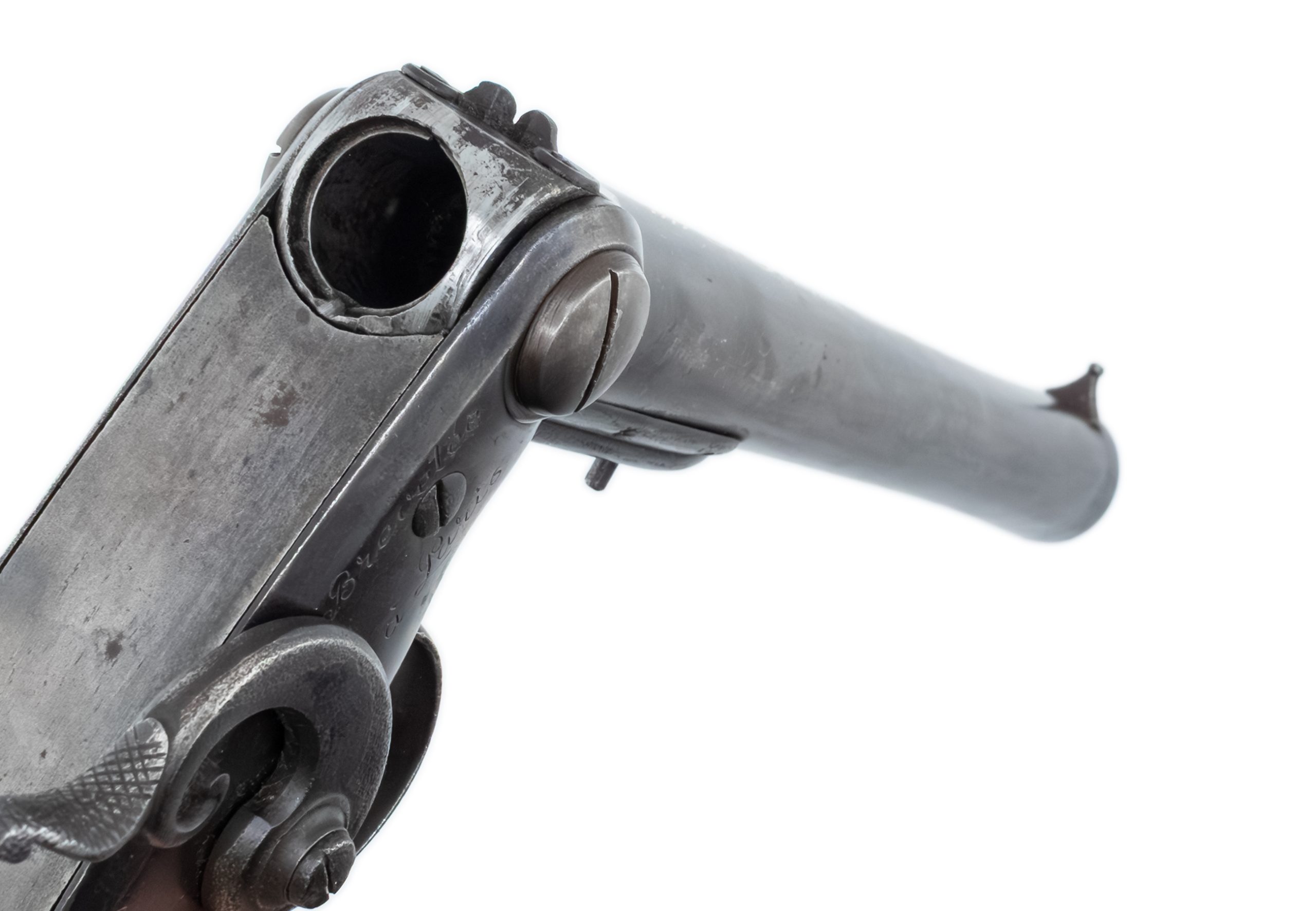 Breech ready to accept a cartridge.