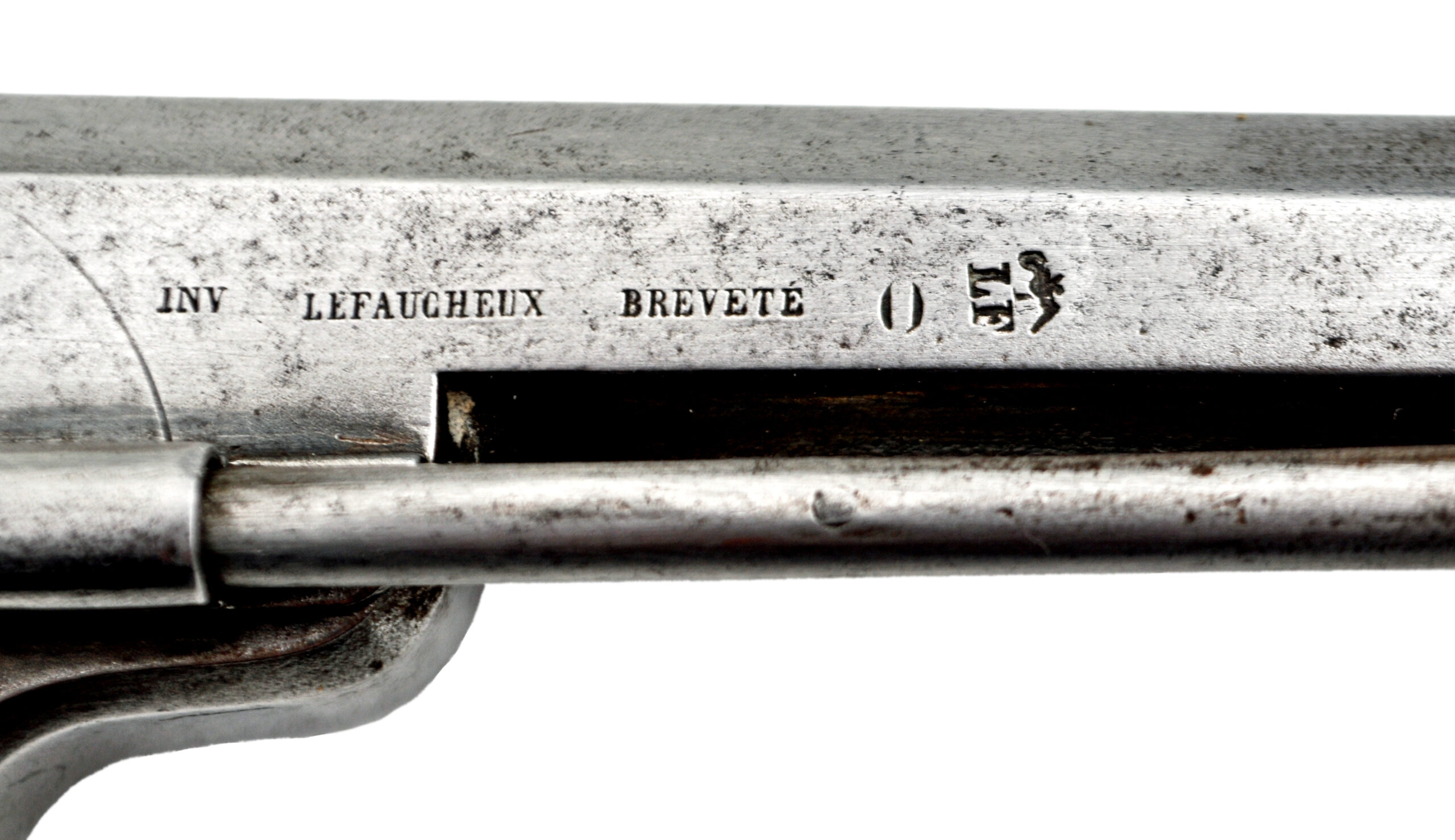 Lefaucheux marking on the barrel of the LF 0.