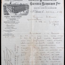 Gaucher-Bergeron Frères – 1899 Manufacturer’s Correspondence on Arms Trade Practices