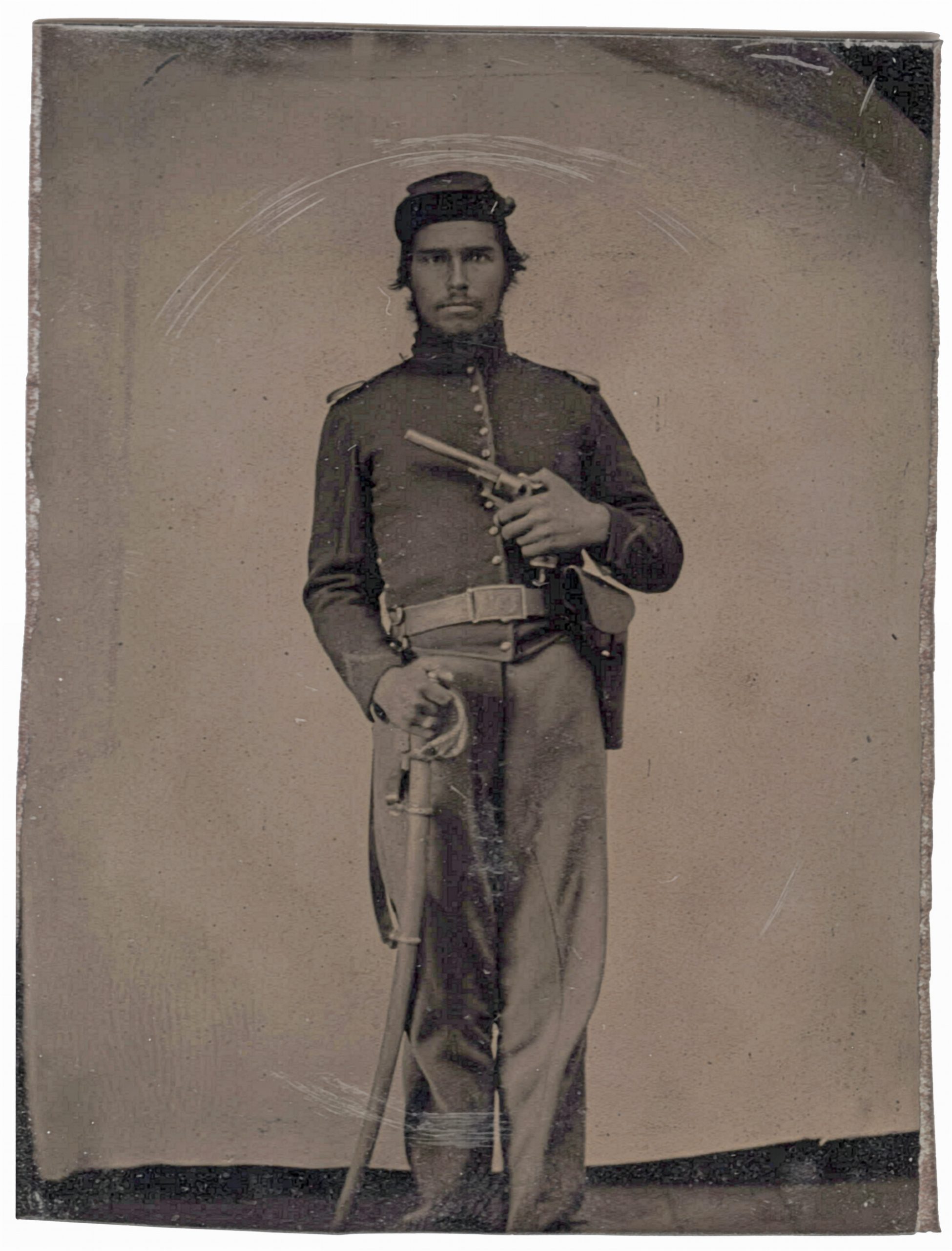 Union Cavalry Corporal with Lefaucheux Model 1854 and Saber