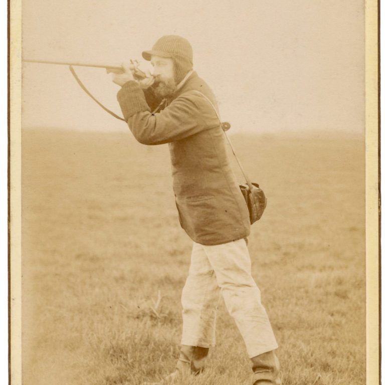 Winter Snipe Hunt: Sportsman with Lefaucheux Pinfire Shotgun