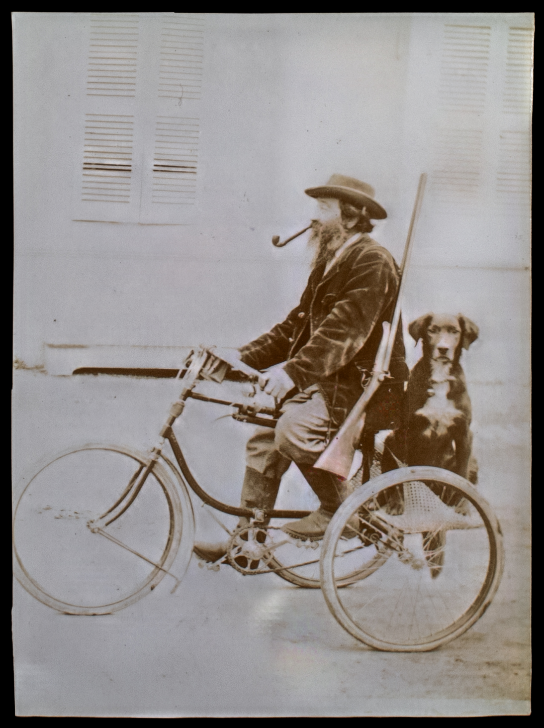 The Tricycle Hunter: Sportsman and Dog in Transit